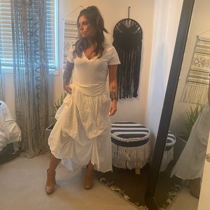 White cotton peasant skirt